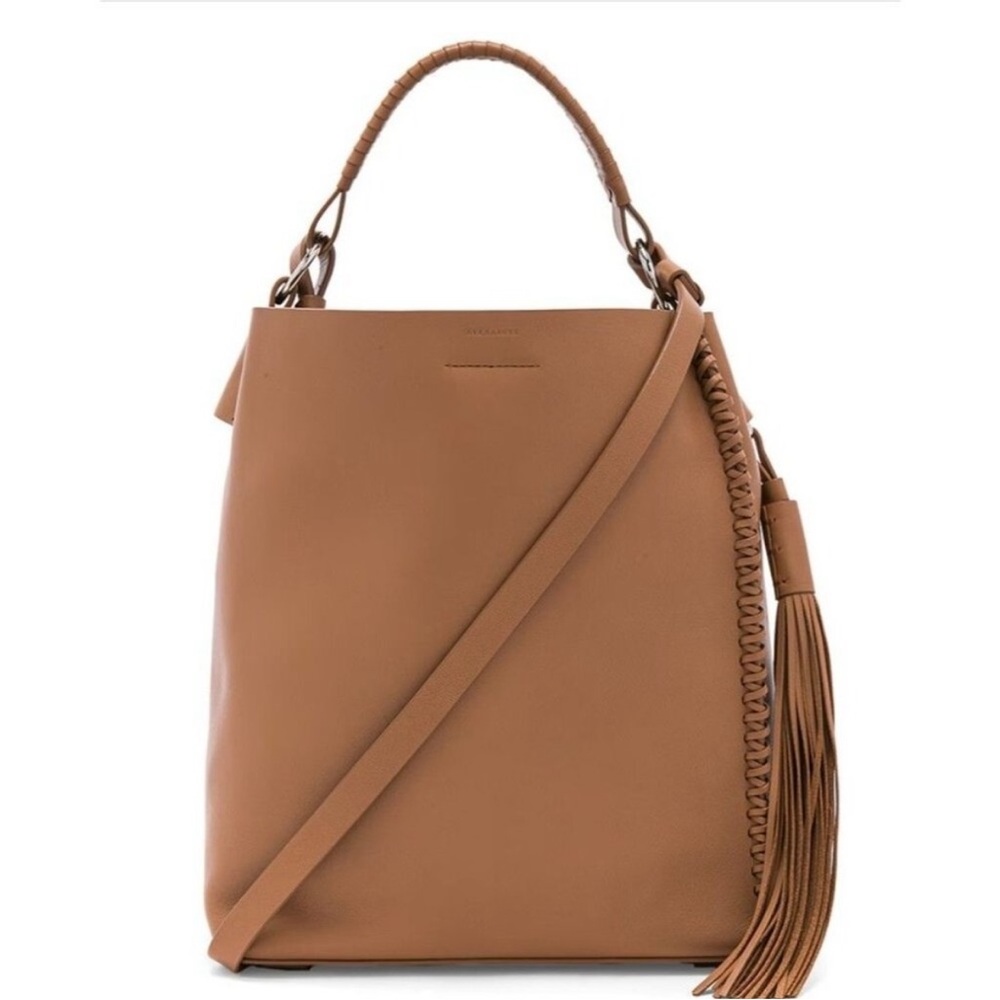 All Saints PEARL MINI HOBO Cream Leather Bag